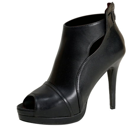 

Juebong Women Stilettos Super High Heel Casual Fashion Solid Color Pointed Peep Toe Zip Shoes Black Size 6