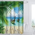 thumbnail image 3 of Cortina de ducha de 180x180 cm con agujeros, impermeable, con estampado digital. Bote, 3 of 7