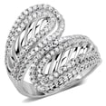 thumbnail image 1 of Women Rhodium Brass Ring with AAA Grade CZ in Clear - Size 8, 1 of 1