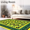 thumbnail image 2 of ODIKA 4'x6' Machine Washable Non-Slip Area Rug, Elegant Interlocking Lattice With Decorative Borders High Traffic Rug with Pad, Yellow, 528546, 2 of 8
