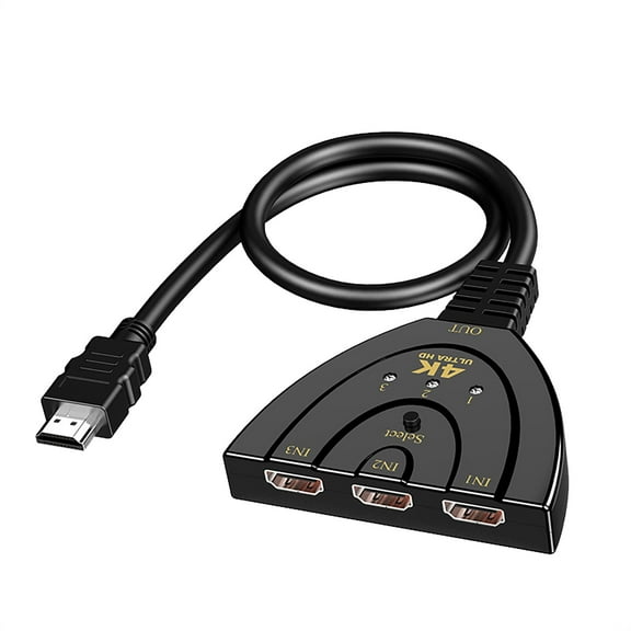 3-Port HDMI Splitter - 4K@30Hz, HDCP 1.2, Multi-Device Compatibility, for Home Theater Systems