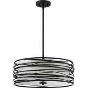 Spiral 3-Light Mystic Black Pendant Light