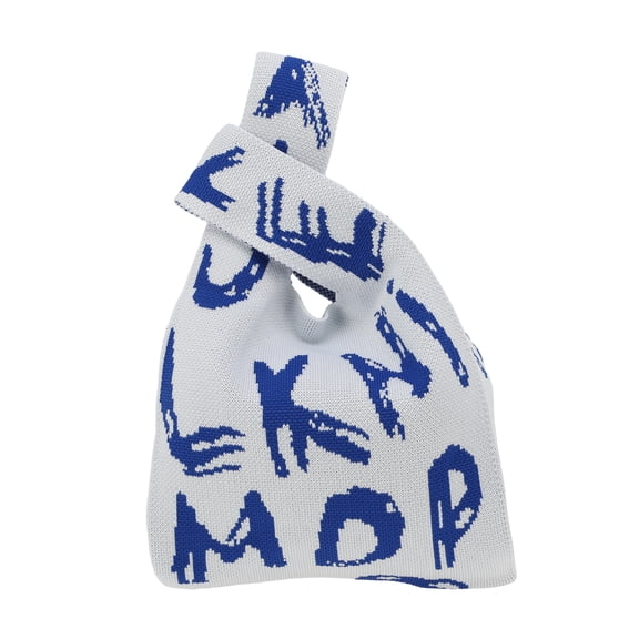 Unique Bargains 1 Pc Knitted Wrist Bag Letter Gift Bag White