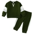 thumbnail image 1 of Gibobby Conjunto de pants para niño Conjunto de 2 piezas de camisetas y pantalones de manga larga para bebés y niños pequeños(Verde, 2-3 Años), 1 of 5