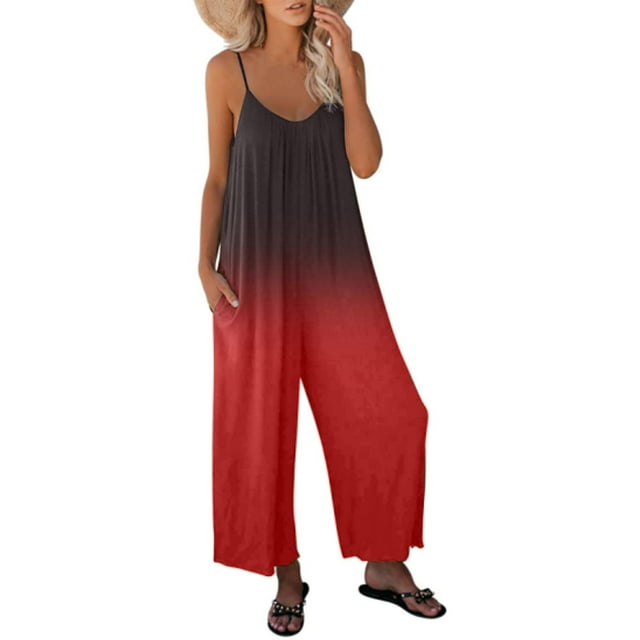 CEHVOM Combinaison Décontractée Femme Mode Dos Nu Ample Pantalon Long Combinaison Courte