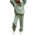 thumbnail image 2 of Blotona Women 2 Piece Jogger Set Long Sleeve Hoddie Sweatshirt Oversized Pullover Matching Sweatpants Tracksuit for Teen Girl, 2 of 8