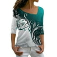 thumbnail image 1 of WEAIXIMIUNG T-Shirt Décontracté à Manches Longues pour Femmes, Mode Automne, Col en V, 1 of 5