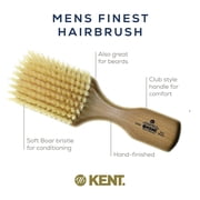 Kent OG2S Beechwood Soft Bristle Hair Brush and Facial Brush for Beard Care - Exfoliating Soft White Natural Boar Bristle Brush for Mens Grooming, Hair Care, and Beard Straightener for Men's Skin