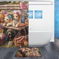 thumbnail image 2 of BZSMCE Shower Curtain and Bath Accessory Set,Puppy Picnic in A Flower Wonderland Pattern, 2 of 7