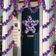 thumbnail image 6 of Topboutique Patriotic 4th of July Tinsel Garland 8 Pcs Red White Blue Hanging Garland Independence Day Metallic Twist Foil Tinsel Garland Shiny Hanging Decorations for Staircase Railing,6.56 ft/Pc, 6 of 8