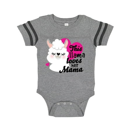 

Inktastic Valentines Day This Llama Loves Her Mama Gift Baby Girl Bodysuit