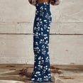 thumbnail image 4 of XUNKUSGA Pants for Women Fashion Faux Denim Floral Wide Leg Pants Classic High Waist Baggy Boyfriends Straight Leg Women's Pants with Pockets,Blue,XL, 4 of 6