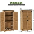thumbnail image 5 of MCombo Outdoor Storage Cabinet, Garden Storage Shed, Outside Vertical Shed with Lockers, Outdoor 63 Inches Wood Tall Shed for Yard and Patio 0870 (Natural), 5 of 6