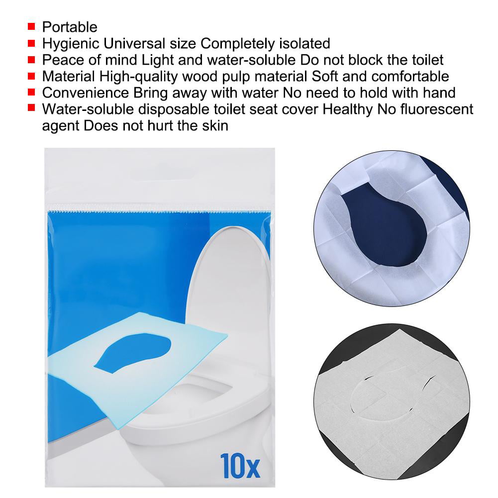 Disposable Toilet Seat Covers Soft Cushion Hygienic Paper Pad Mat for Travel 10x 