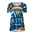 thumbnail image 3 of Blusa de manga corta con estampado de cuello redondo informal para mujer a la moda, Tops de verano OAVQHLG3B Store lin121212, 3 of 3