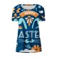 thumbnail image 3 of Blusa de manga corta con estampado de cuello redondo informal para mujer a la moda, Tops de verano OAVQHLG3B Store lin121212, 3 of 3