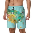 thumbnail image 2 of Daiia USA Tourist Map Mens Swim Trunks Swim Shorts Quick Dry Swim Shorts with Mesh Lining Pockets-Small, 2 of 9