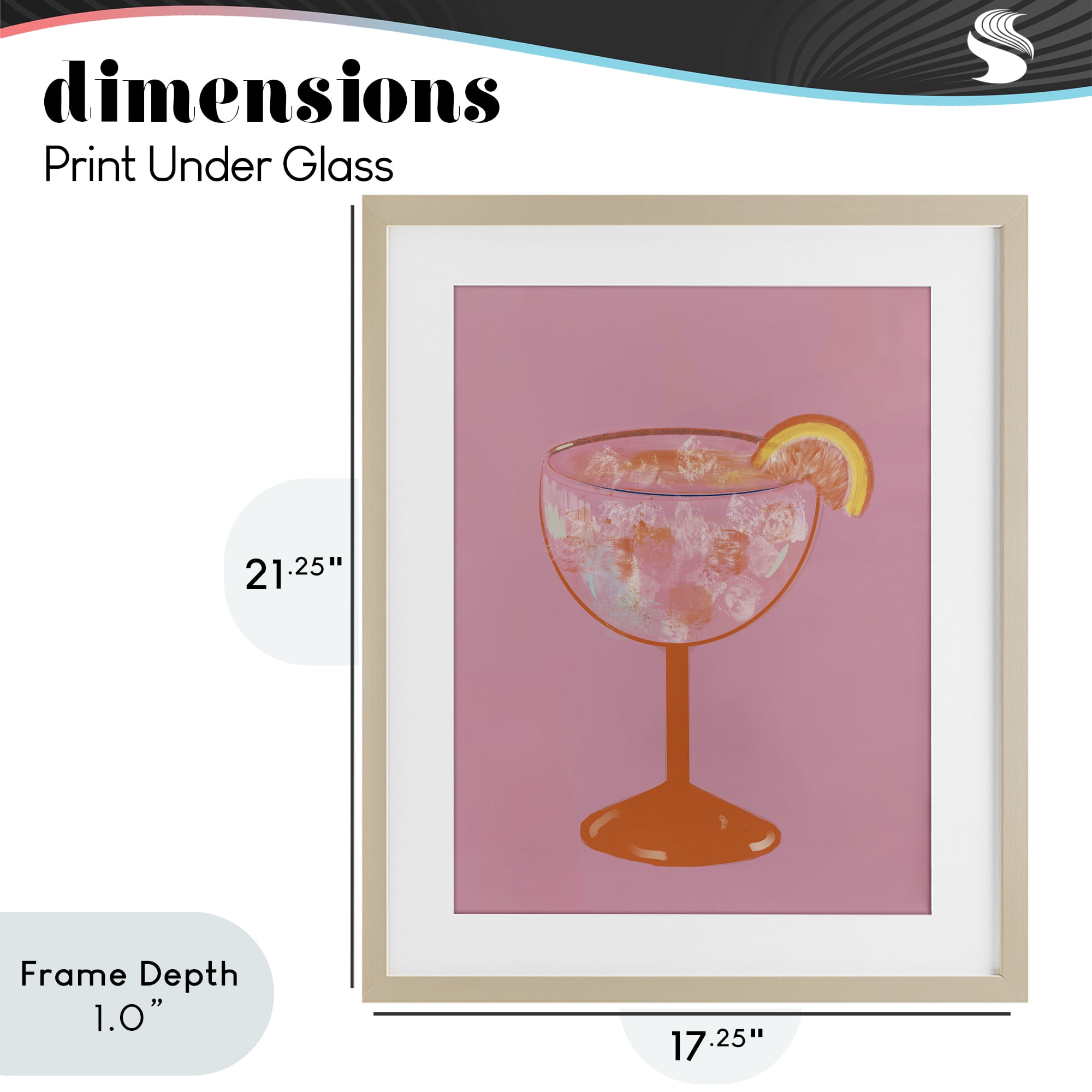 Stupell Industries Paloma Glass over Pink Birch Framed Print Under Glass, design by Robin Maria