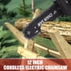 thumbnail image 5 of Motosierra eléctrica inalámbrica de 12 pulgadas con motor sin escobillas Sierras de cadena eléctricas portátiles de iones de litio de 48 voltios con batería y cargador para cortar madera y podar árbol, 5 of 7