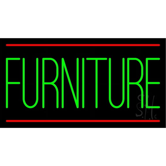 Furniture LED Neon Sign 20" Tall x 37" Wide - inches Black Square Cut Acrylic Backing, with Dimmer - Premium built indoor Sign for Storefront, Store interior, Exhibition, Decor.