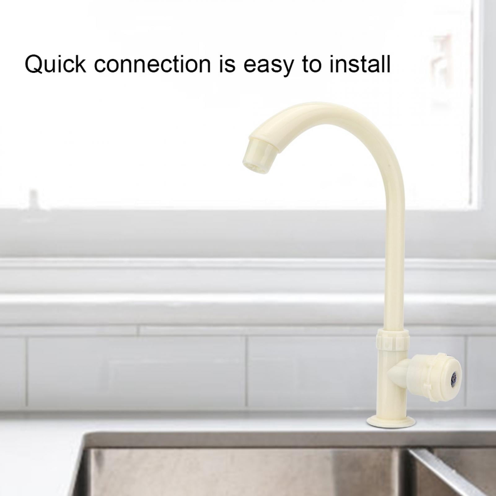 Suodoka G1/2in Plastic Single Cold Rotating Kitchen Sink Water Faucet Vertical Water Tap for Home Kitchens Laundry Rooms (12.4 inches / 31.5 cm)