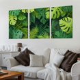 thumbnail image 2 of JRXY Art Wall Decor Oil Painting 12x16in x3 Palm Leaves with Lush Branches and Leaves, Tropical Jungle Palm Leaves with Charming Colors Canvas Print 12x16x3pcs, 2 of 4