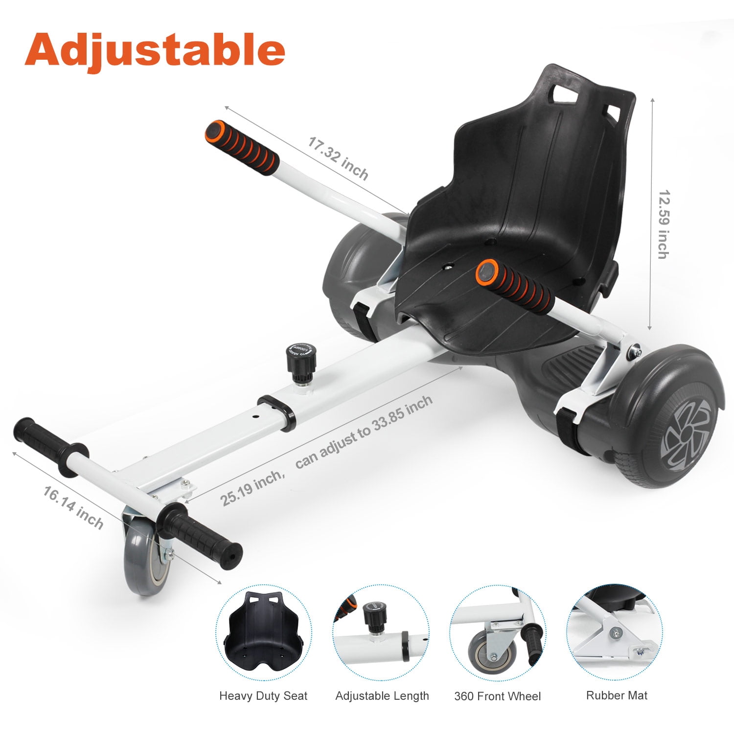 Hovsco Go-kart Conversion Kit Adjustable Hoverboard Go Cart