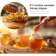 thumbnail image 3 of Jimin 4PCS Honey Mixing Stirrer, Wooden Honey Dipper, Smooth Honey Comb Stick, Honey Spoon Collecting Dispensing Drizzling Jam, 3 of 12