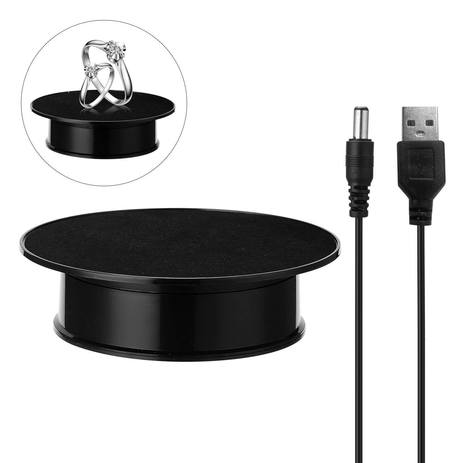 360 Degree Electric Rotating Turntable Display Stand For Photography/Video Black 