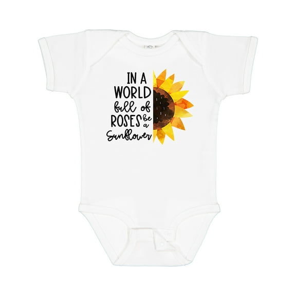 Inktastic Summer in a World Full of Roses Be a Sunflower Boys or Girls Baby Bodysuit