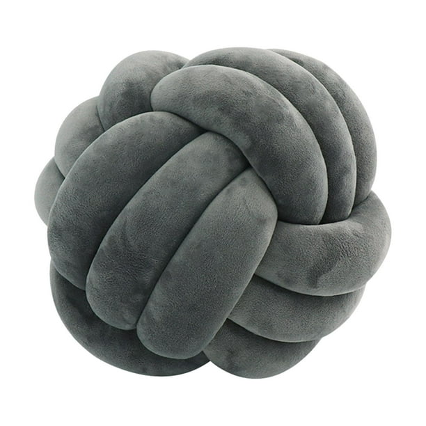 Almohadas anudadas,Almohadas anudadas Almohada de felpa Decoración del hogar de oficina,Lindo nudo almohada bola cojín sala de estar,Cojín decorativo regalo de cumpleaños Gris oscuro
