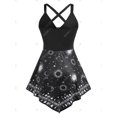 thumbnail image 2 of Tank Top de Talla Extra con Anillo Cruzado con Estampado de Luna y Luna Rosegal  Camisetas sin mangas de talla grande, 2 of 5