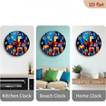 thumbnail image 4 of 10-inch 2D flat "Mosaic Candle" theme, wooden circular silent wall clock, suitable for modern home art decoration, wall decoration, it is an ideal gift for festivals and birthdays, 4 of 7