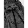 thumbnail image 4 of Black Bow-Decorated Denim Mini Skirt With Tie-Details For Summer, 4 of 4