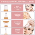 thumbnail image 2 of QJUHUNG Ensemble de Rasoir pour Femme 4-en-1 de Luxe - Rasoir Électrique pour le Corps, Tondeuse pour le Nez, Tondeuse à Sourcils et Système de Rasage pour Bikini avec Chargement USB et Conception Pratique pour le Voyage - Cadeau Parfait pour les Fêtes, 2 of 7