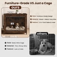 thumbnail image 7 of YOKWOK 27 Inch Wooden Dog Crate Furniture, Heavy Duty Dog Kennel with Secure Lock & Double Door, Sturdy Metal Pet Cage Indoor Use, Chew Resistant Dog House for Small Dogs, Rustic Brown, 7 of 7