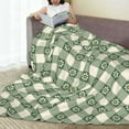 thumbnail image 6 of Pofeuu Daisy Plaid Green Print Ultra-Soft Micro Fleece Blanket,for Bed Or Sofa,All Season Throw Blankets Flannel Blanket-40"x30", 6 of 7