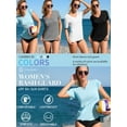 thumbnail image 5 of Charmo Womens Shorts Sleeve Swim Shirts UPF 50+ Sun Protection Rashiguard Hiking Runing Shirt Tops, 5 of 10