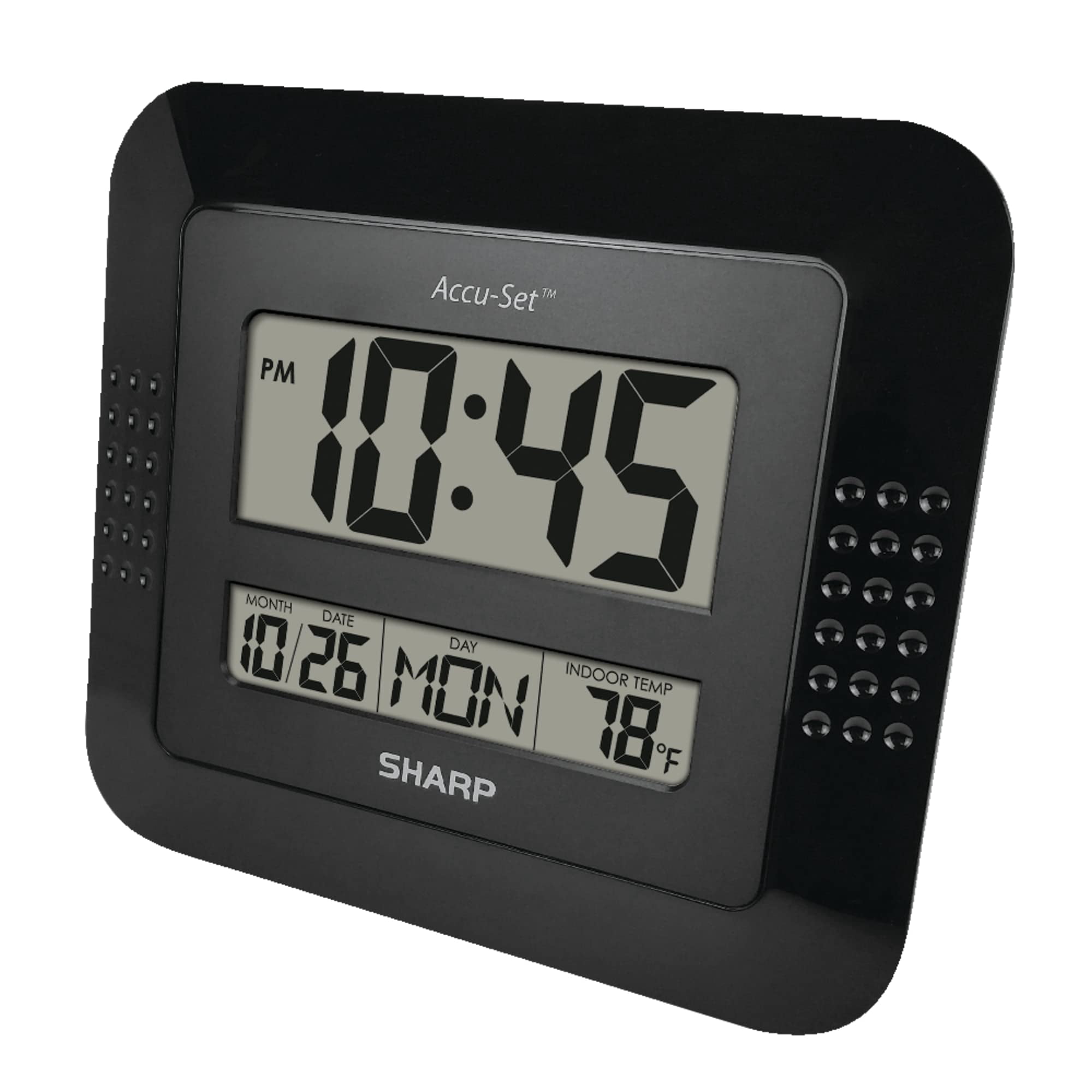 MZ Berger Digital Wall Clock and Calendar, 9in. x 8in, Black"