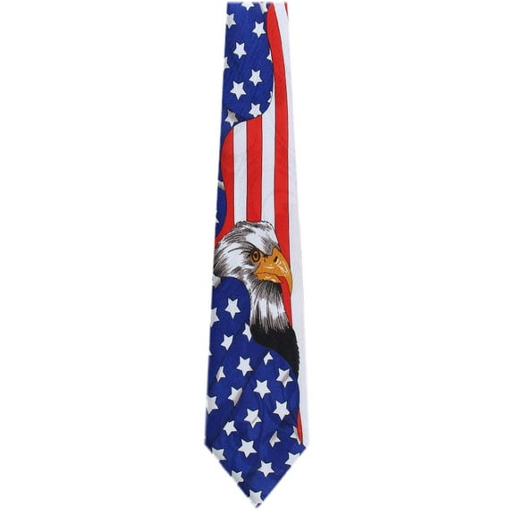 BuyYourTies - USA Flag Tie  Black White Blue