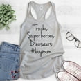 thumbnail image 2 of Trucks, Superheroes, Dinosaurs Tank Top, Ladies Racerback Tank Top, Mom Tank, Mama Tank, Mother Tank, Silver Gray, XX-Large, 2 of 3