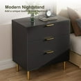 thumbnail image 6 of Tuekys 3 Drawer Dresser for Bedroom, Mid Century Modern Chest , Wood Tall Nightstand, Waveform Fluted Side Table, Enhanced Safety, ASTM F2057-23 Sturdy Compliant (Oak), 6 of 6