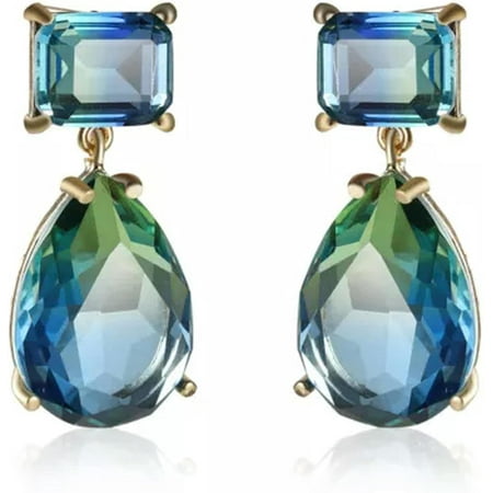 Elegant Quality 925 Silver Jewelry Drop Earrings for Women Cubic Zirconia Wedding A Pair-#2[n967]