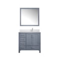 thumbnail image 3 of Jacques 36 in W Dark Grey Bath Vanity, Cultured Marble Top, Faucet Set, & 34 in Mirror, 3 of 8