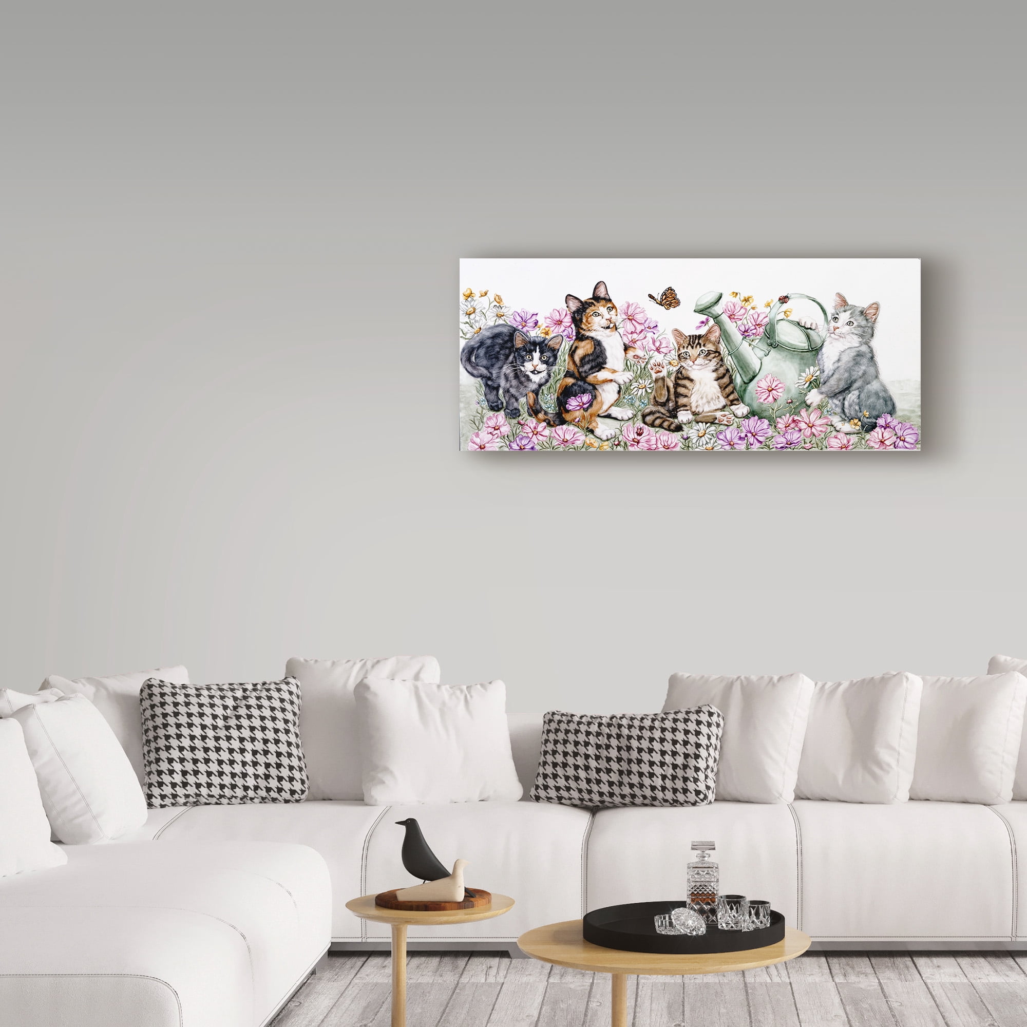 Trademark Fine Art 'Flower Cats' Canvas Art by Jan Benz
