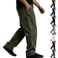 thumbnail image 6 of Dvprdro Mens Corduroy Sweatpants Elastic Waist Drawstring Casual Athletic Baggy Pants Open Bottom Loose Fit Trousers Fashion Workout Joggers with Pockets, 6 of 6