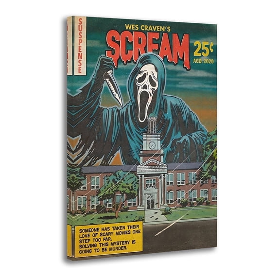 Halloween Scream Horror Film Series Movie Retro Ghostface Gifts Canvas Painting Poster Wall Art Decorative Picture Prints Modern Decor 16x24inch(40x60cm)