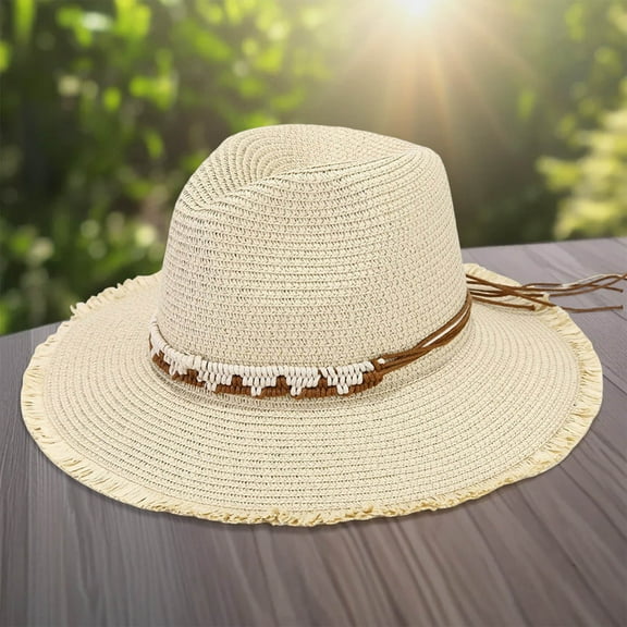 Summer Holiday Sun Hat Panama Style Outdoor Outing Shade Bowler Hat Woman Summer Hats Women's Visors Mens Outdoor Hats Womens Rain Hat Dressy Hats for Women C3 Visor Beach Women Bags Mens Hats Outdoor