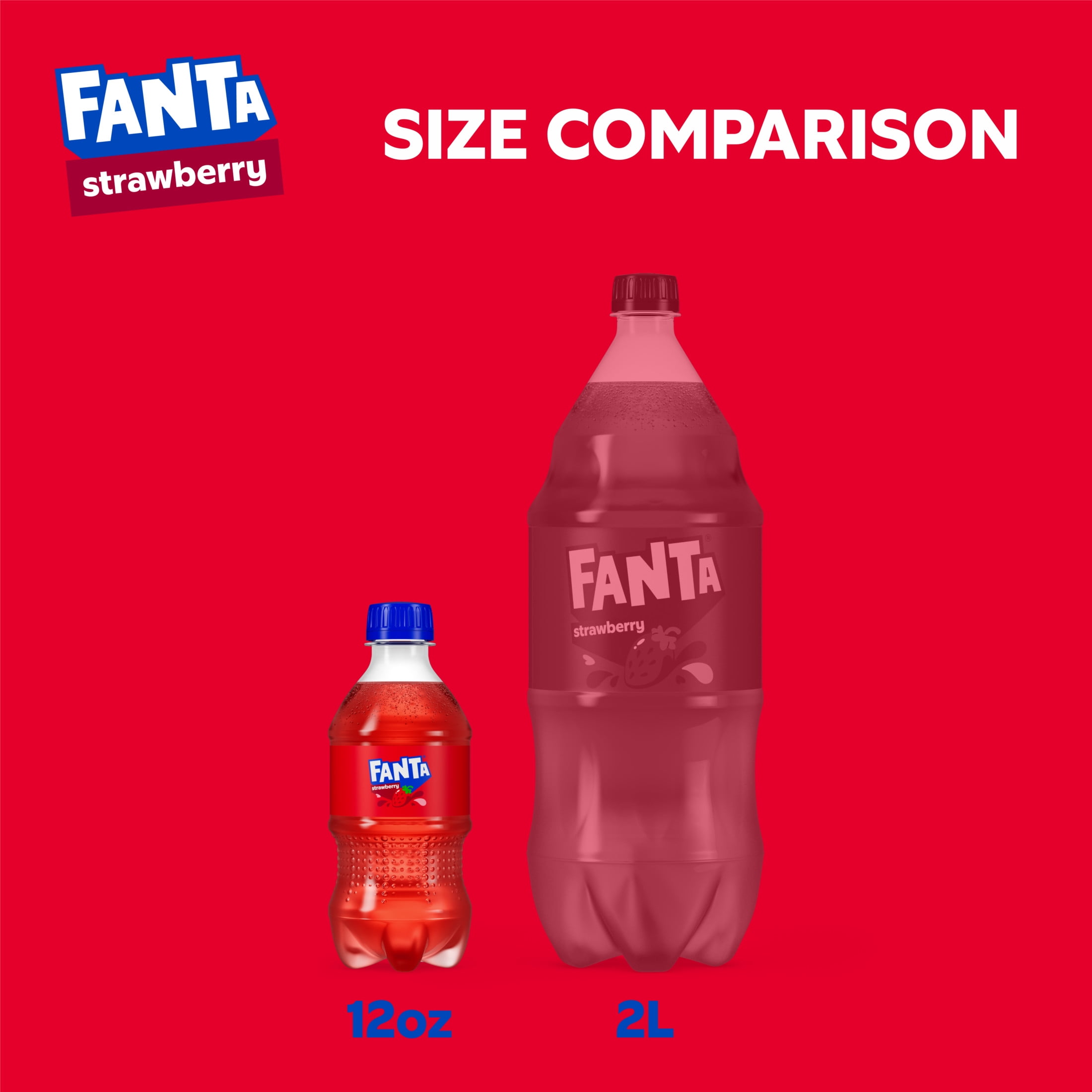 (4 pack) Fanta Strawberry Soda Pop Bottles, 12 fl oz, 6 Pack