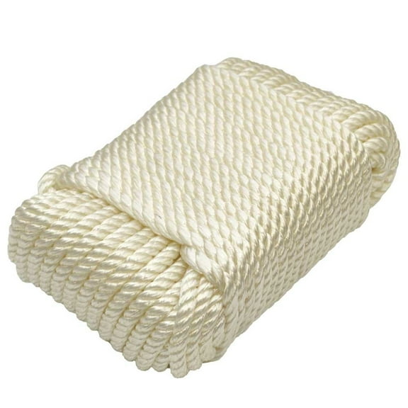 Dockmate Boat Utility Line DM53340 | 1/4 Inch x 100 Foot White Nylon